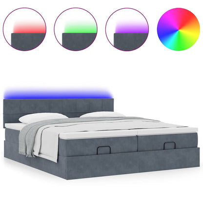 Struttura Letto Pouf con Materassi 160x200 cm in Velluto