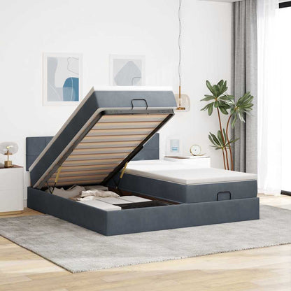 Struttura Letto Pouf con Materassi 160x200 cm in Velluto