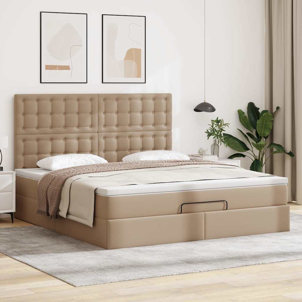 Struttura Letto Pouf con Materasso 160x200 cm Similpelle