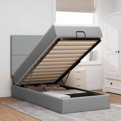 Struttura Letto Pouf con Materasso 90x190 cm in Tessuto
