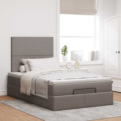 Struttura Letto Pouf con Materasso Tortora 120x200cm in Tessuto