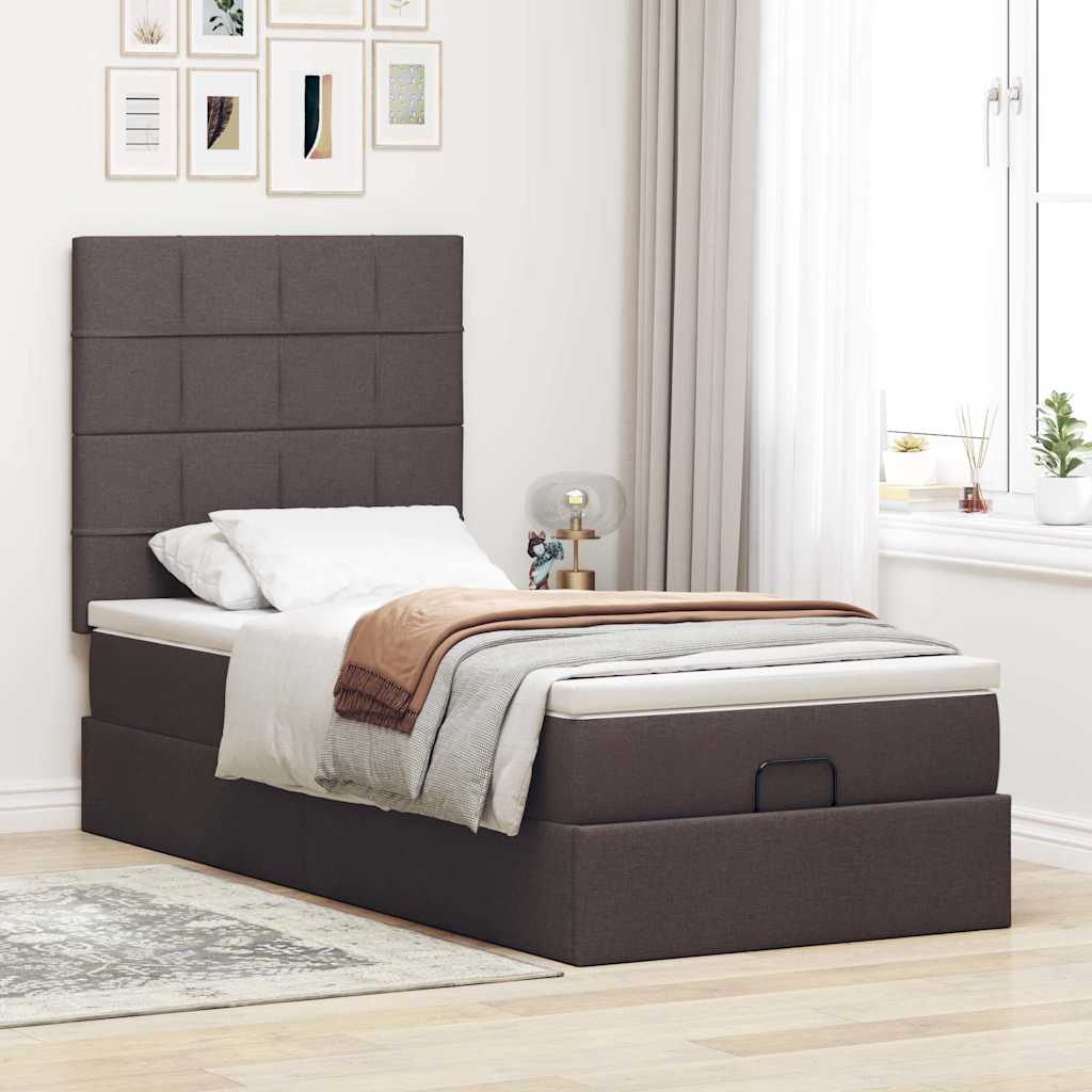 Struttura Letto Pouf con Materasso 90x190 cm in Tessuto