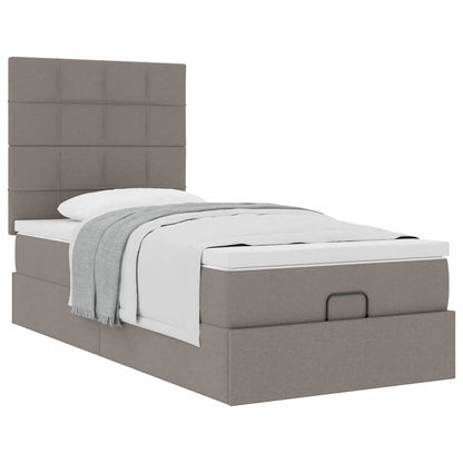 Pouf Letto con Materasso Tortora 90x200 cm in Tessuto