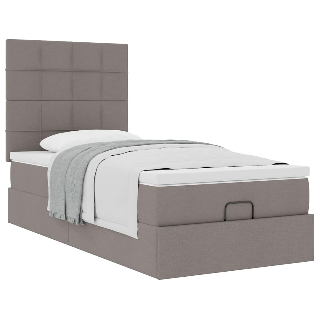 Pouf Letto con Materasso Tortora 100x200 cm in Tessuto