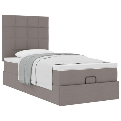 Pouf Letto con Materasso Tortora 100x200 cm in Tessuto