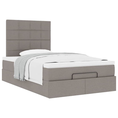 Struttura Letto Pouf con Materasso Tortora 120x200cm in Tessuto