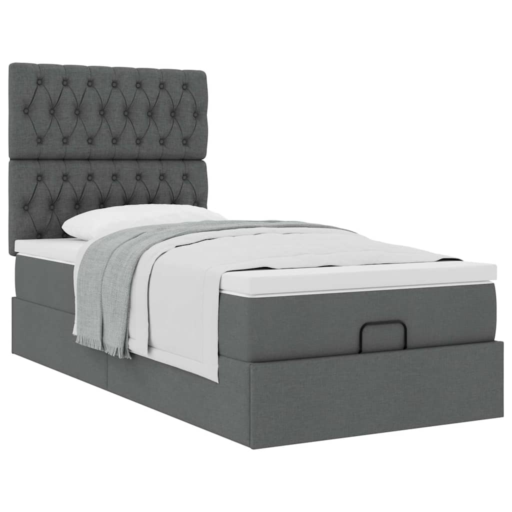 Struttura Letto Pouf con Materasso 100x200 cm in Tessuto