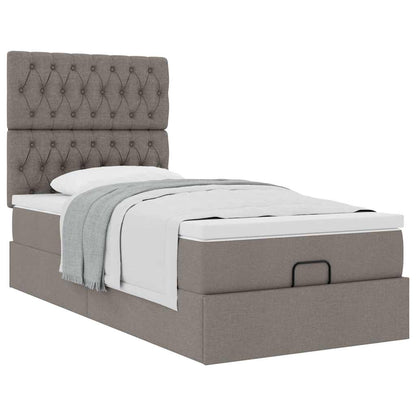 Pouf Letto con Materasso Tortora 100x200 cm in Tessuto