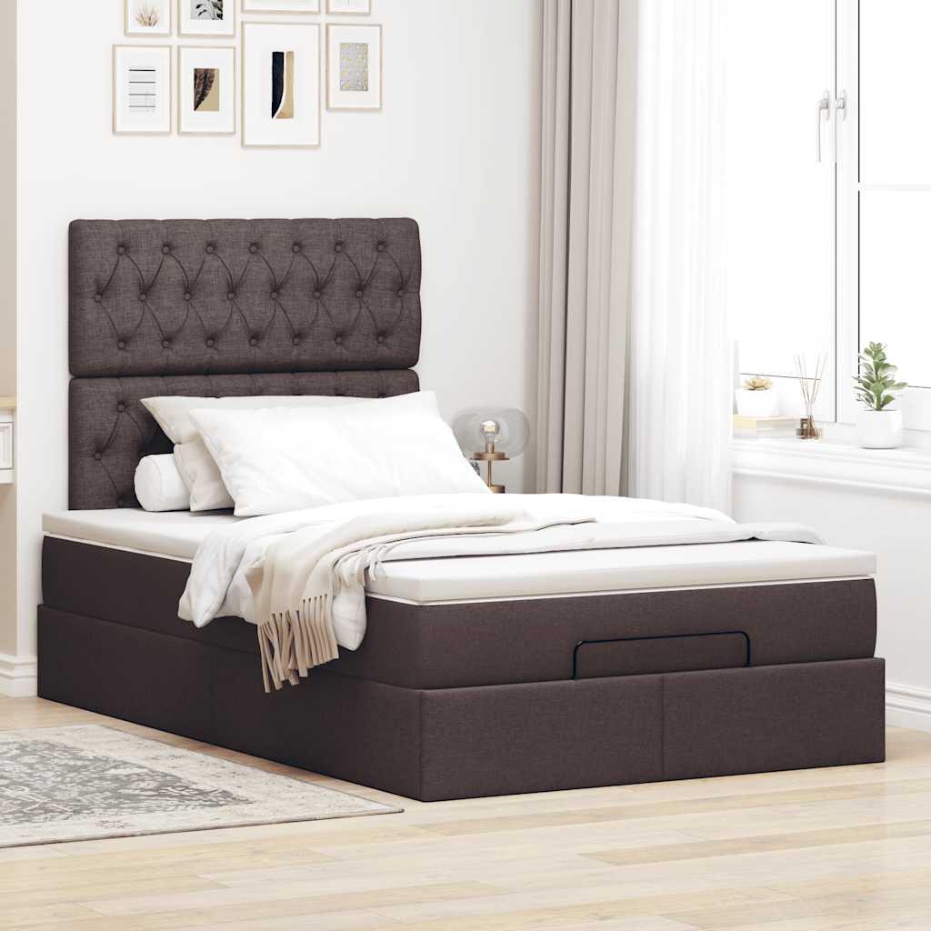 Struttura Letto Pouf con Materasso 120x200 cm in Tessuto