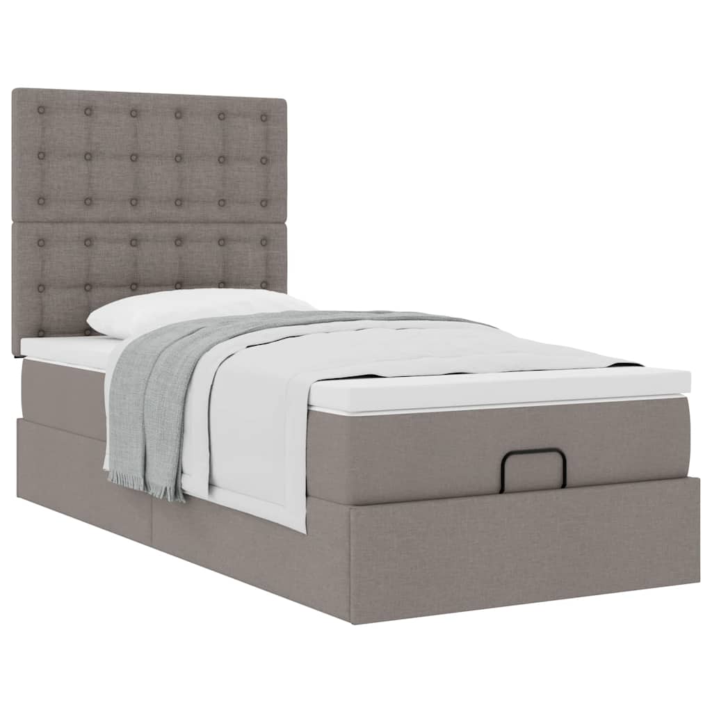 Pouf Letto con Materasso Tortora 90x200 cm in Tessuto