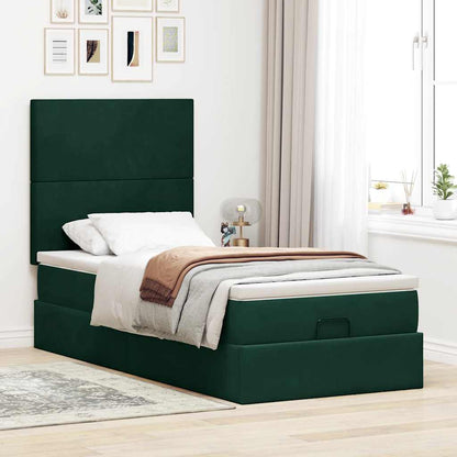 Struttura Letto Pouf con Materassi 80x200 cm Velluto