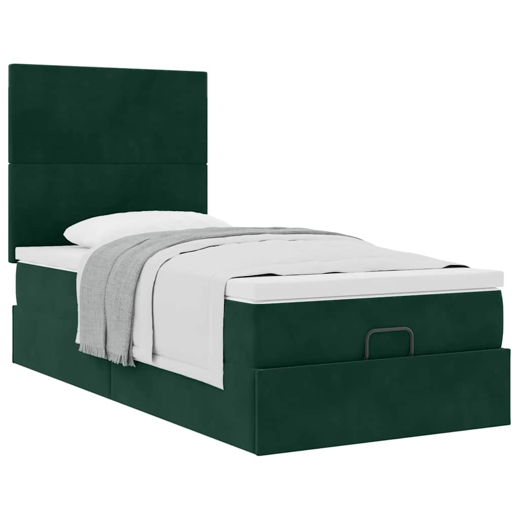 Struttura Letto Pouf con Materassi 90x190 cm in Velluto