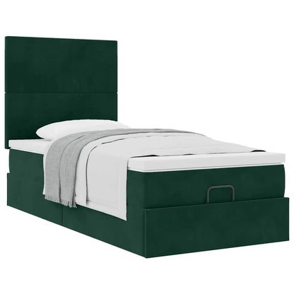 Struttura Letto Pouf con Materassi 90x190 cm in Velluto
