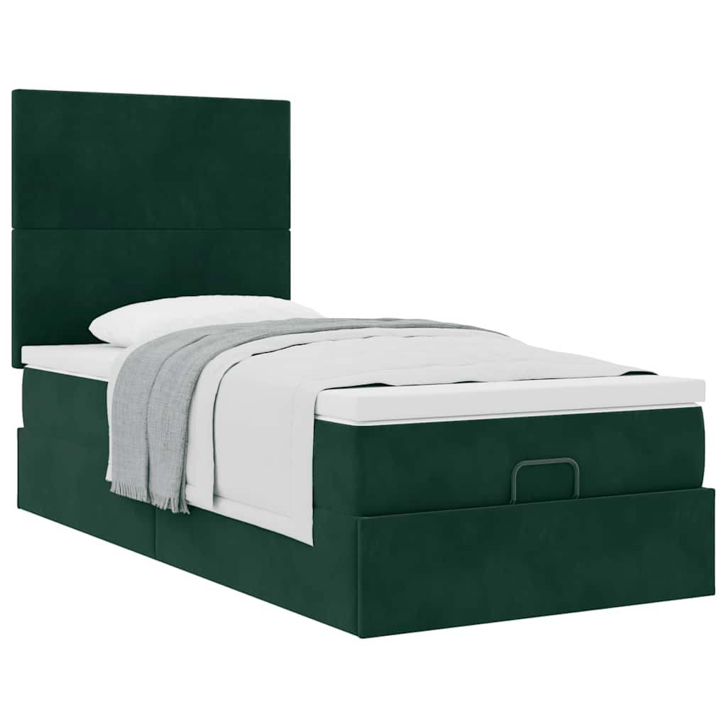 Struttura Letto Pouf con Materassi 90x200 cm in Velluto
