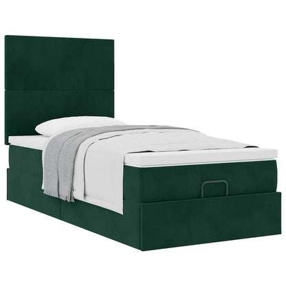 Struttura Letto Pouf con Materassi 90x200 cm in Velluto
