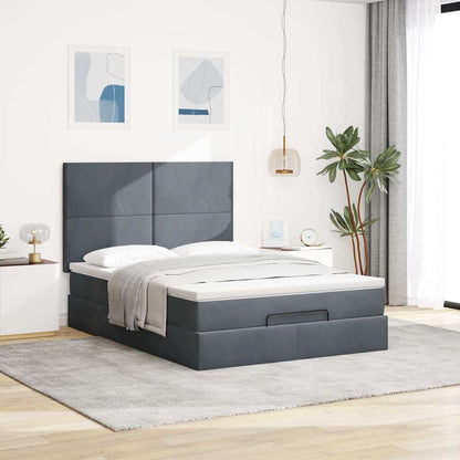 Struttura Letto Pouf con Materassi 140x200 cm in Velluto
