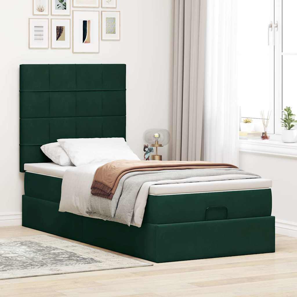 Struttura Letto Pouf con Materassi 80x200 cm Velluto