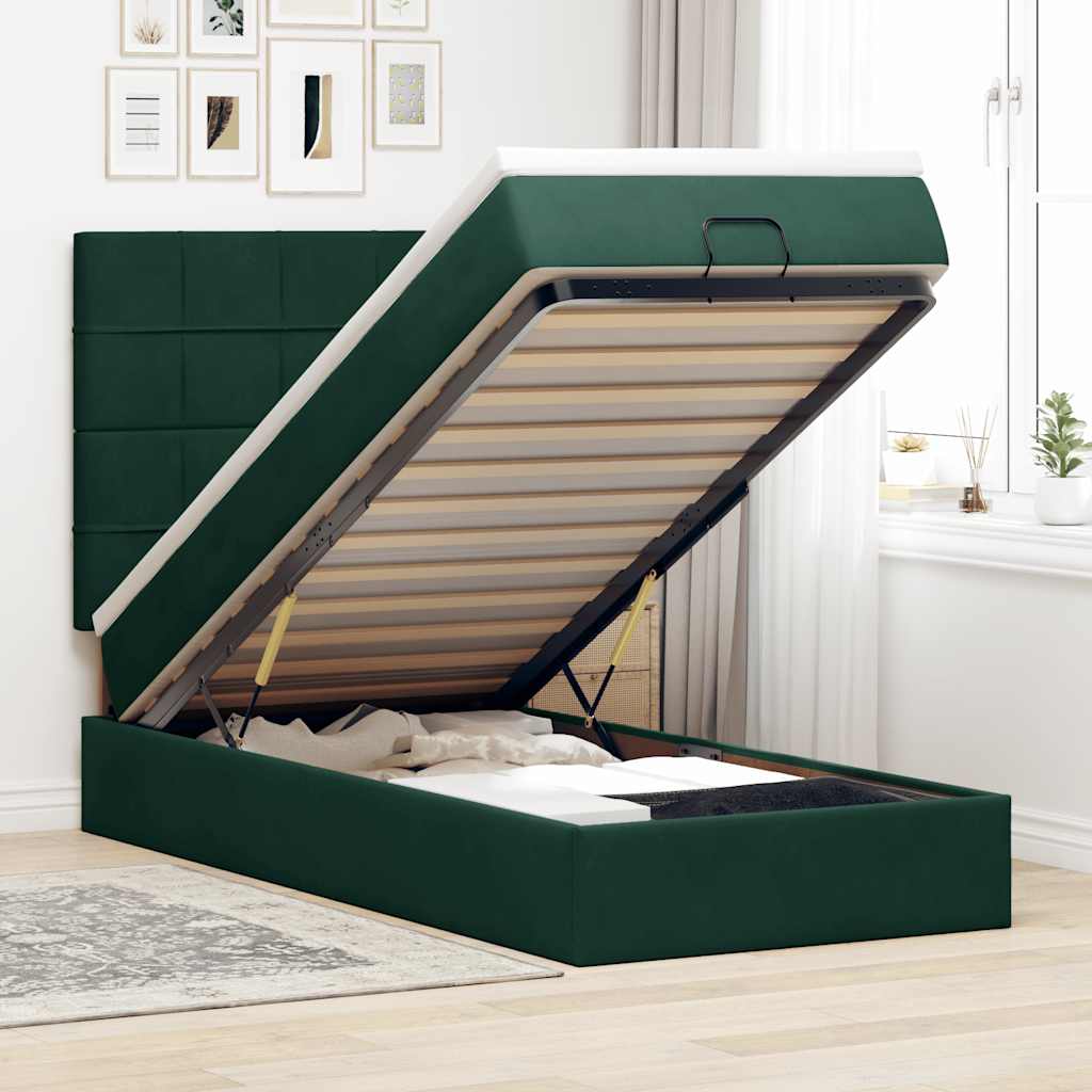 Struttura Letto Pouf con Materassi 80x200 cm Velluto