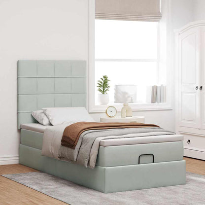Struttura Letto Pouf con Materassi 100x200 cm Velluto