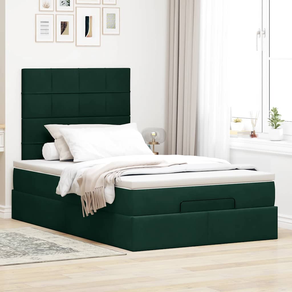 Struttura Letto Pouf con Materassi 120x190 cm Velluto