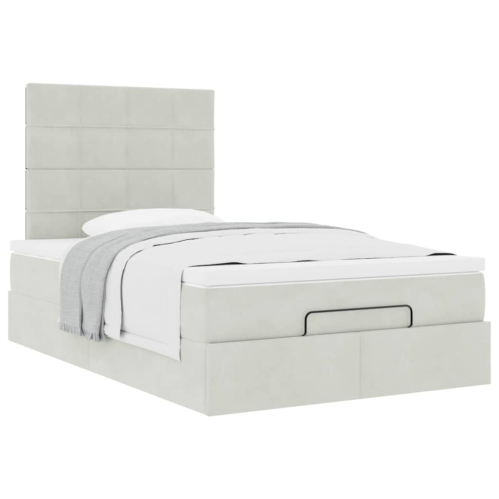 Struttura Letto Pouf con Materassi 120x200 cm Velluto