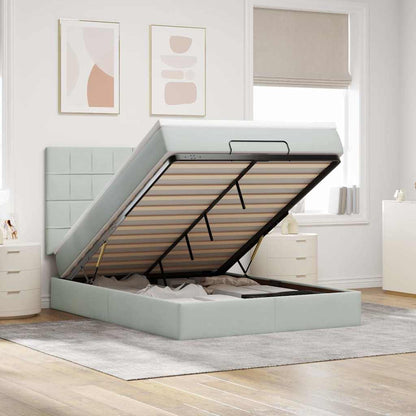 Struttura Letto Pouf con Materassi 140x200 cm in Velluto