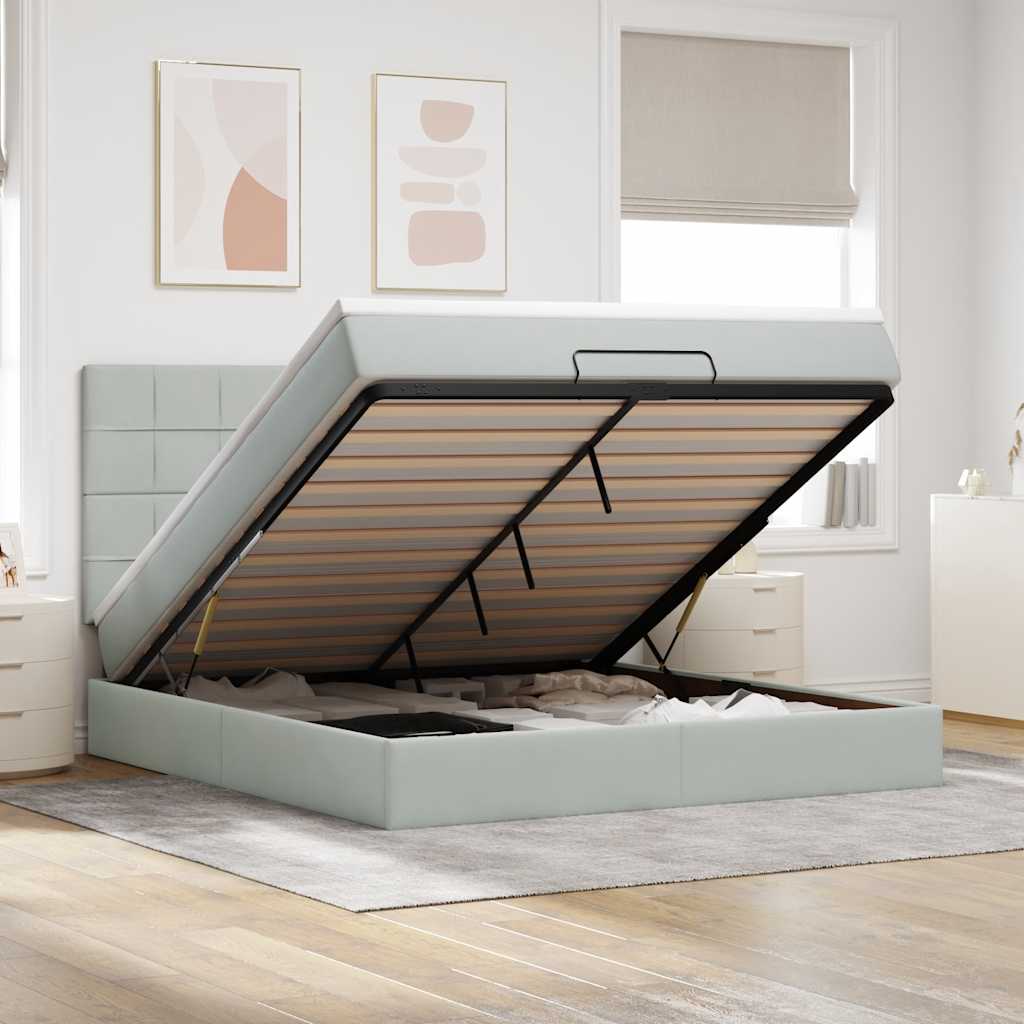 Struttura Letto Pouf con Materassi 160x200 cm in Velluto