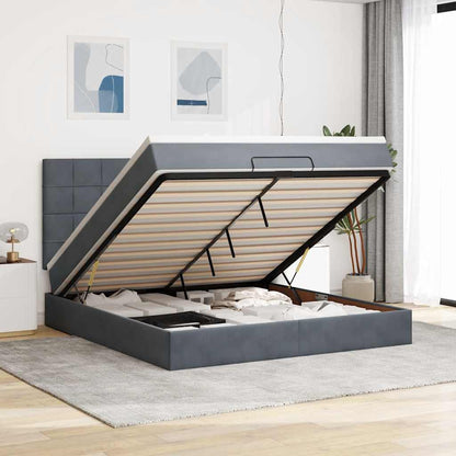 Struttura Letto Pouf con Materassi 160x200 cm in Velluto