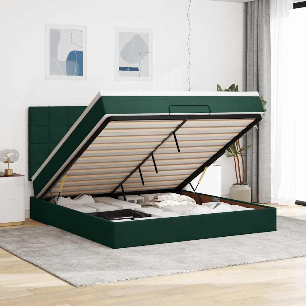 Struttura Letto Pouf con Materassi 160x200 cm Velluto