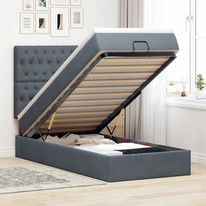 Struttura Letto Pouf con Materassi 180x200 cm in Velluto