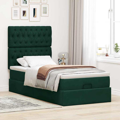Struttura Letto Pouf con Materassi 80x200 cm Velluto