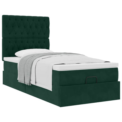 Struttura Letto Pouf con Materassi 90x190 cm in Velluto