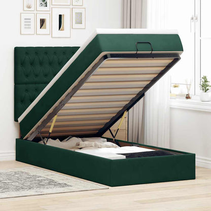 Struttura Letto Pouf con Materassi 90x190 cm in Velluto