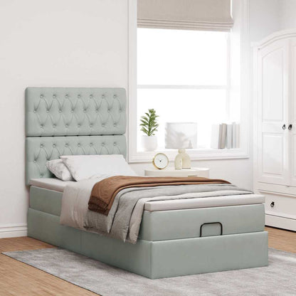 Struttura Letto Pouf con Materassi 100x200 cm Velluto