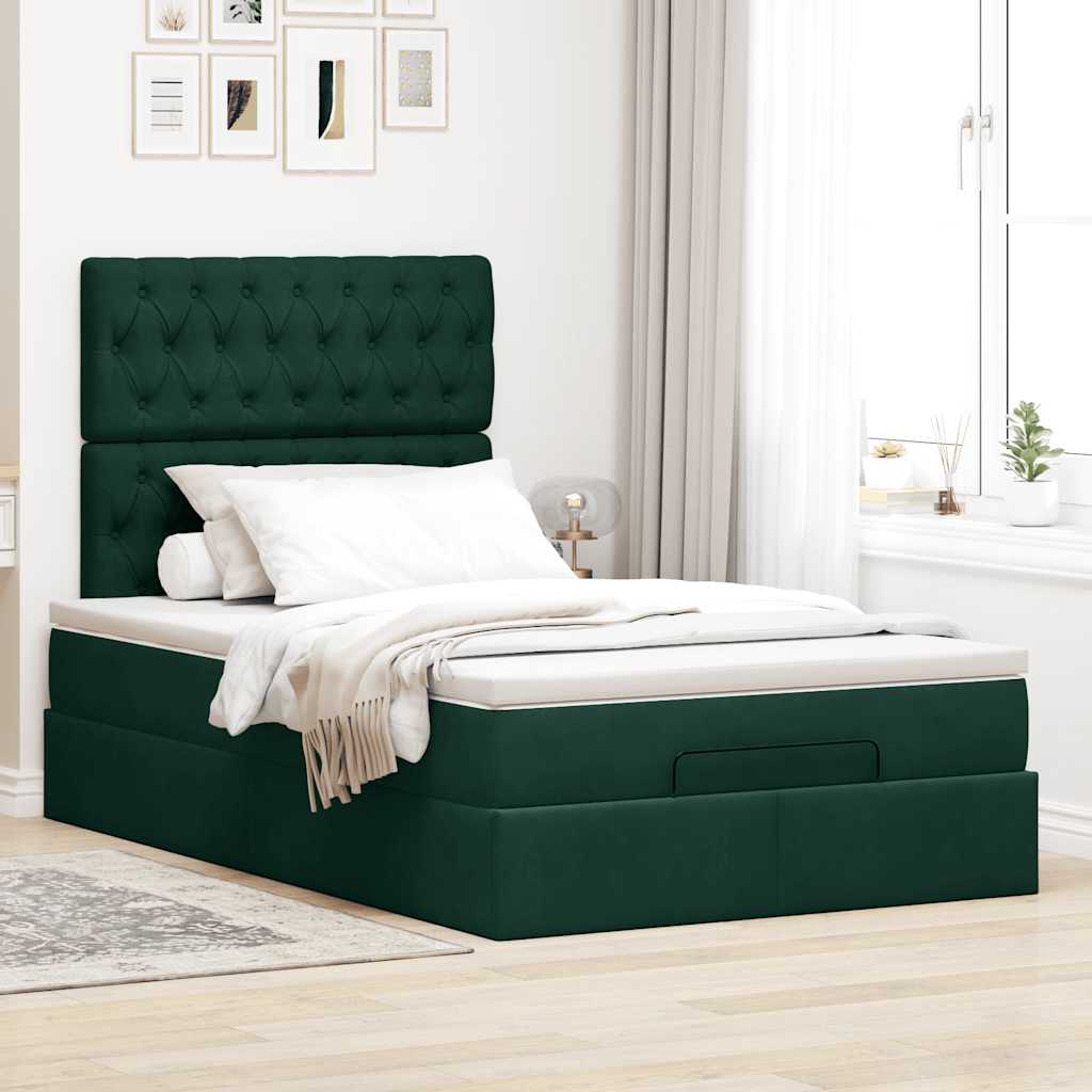Struttura Letto Pouf con Materassi 120x200 cm Velluto