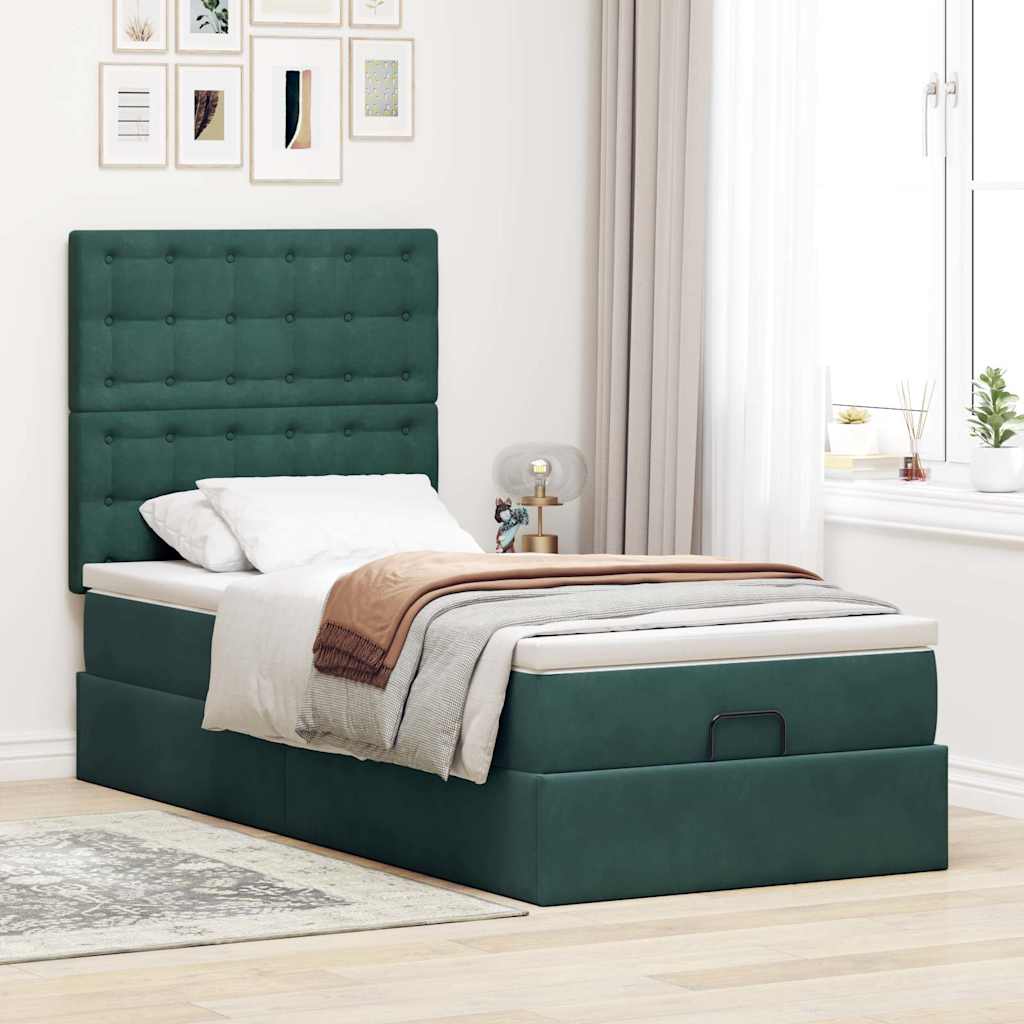 Struttura Letto Pouf con Materassi 80x200 cm Velluto