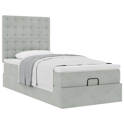 Struttura Letto Pouf con Materassi 100x200 cm Velluto