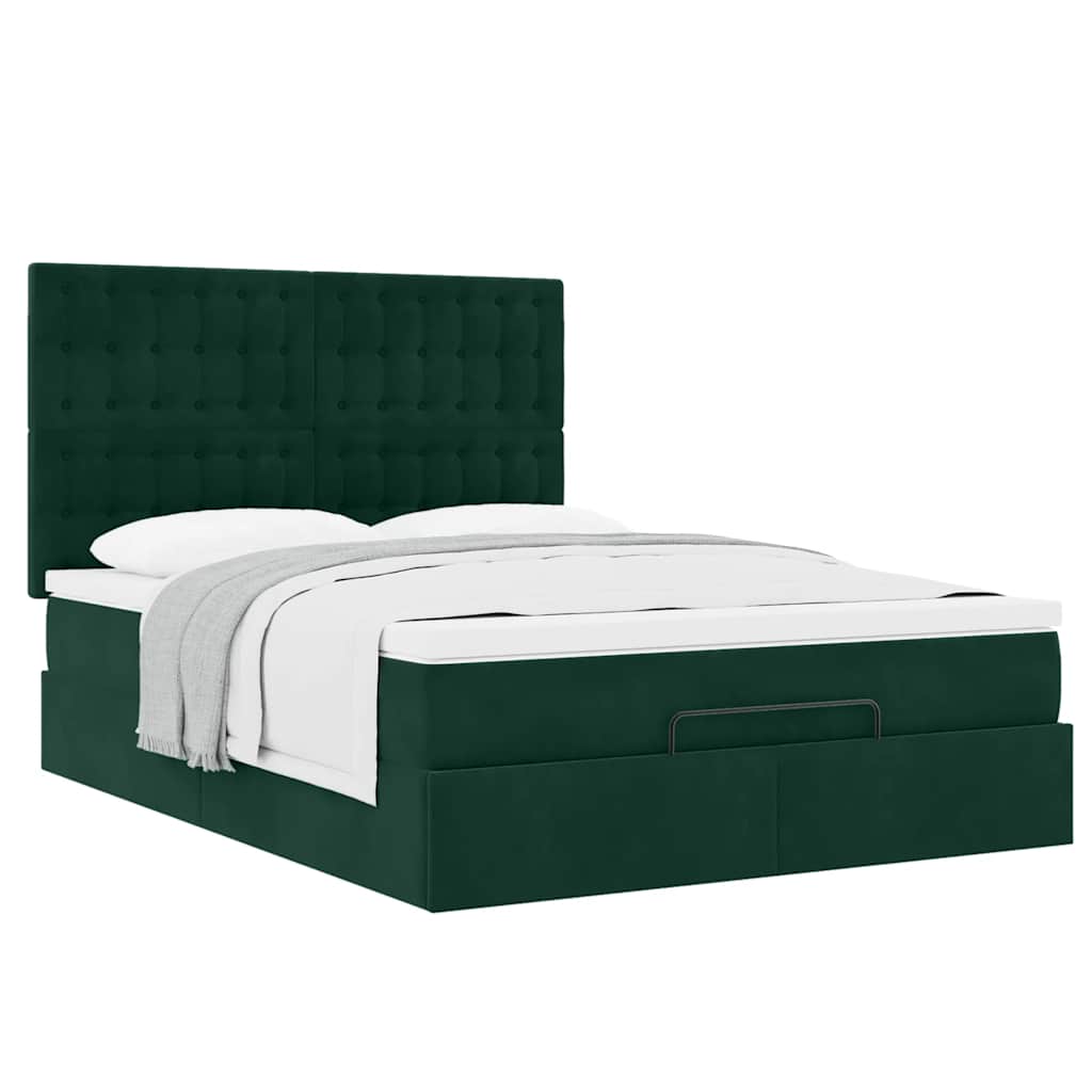 Struttura Letto Pouf con Materassi 140x190 cm in Velluto