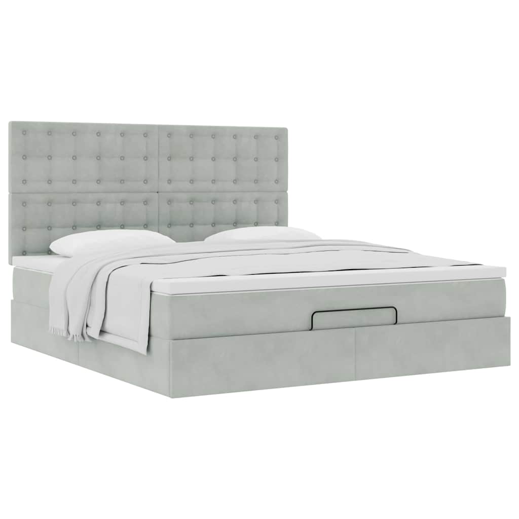 Struttura Letto Pouf con Materassi 160x200 cm in Velluto