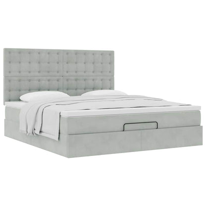 Struttura Letto Pouf con Materassi 160x200 cm in Velluto