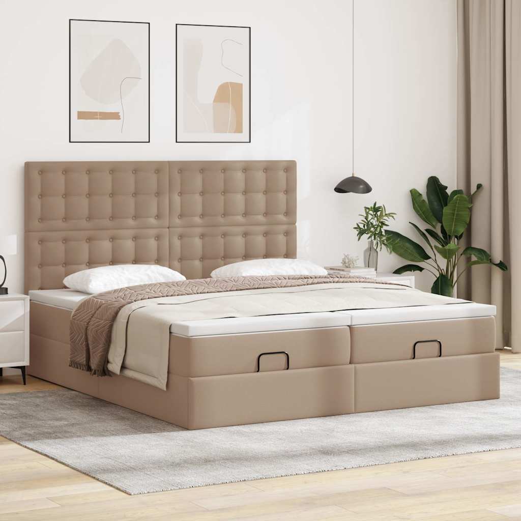 Struttura Letto Pouf con Materassi 160x200 cm Similpelle