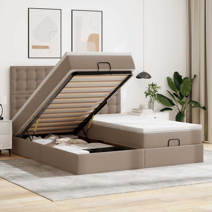 Struttura Letto Pouf con Materassi 200x200cm Similpelle