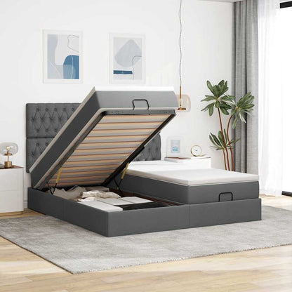 Struttura Letto Pouf con Materassi 180x200 cm in Tessuto