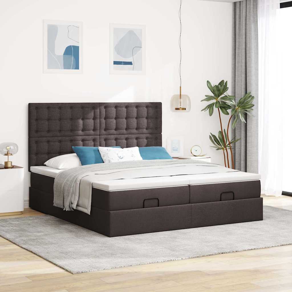 Struttura Letto Pouf con Materassi 160x200 cm in Tessuto