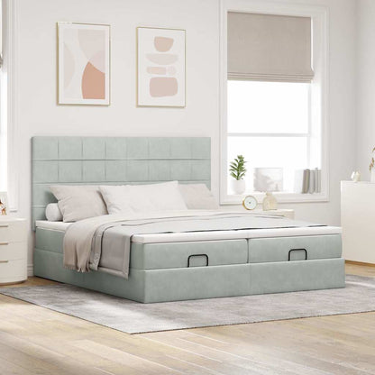 Struttura Letto Pouf con Materassi 160x200 cm in Velluto