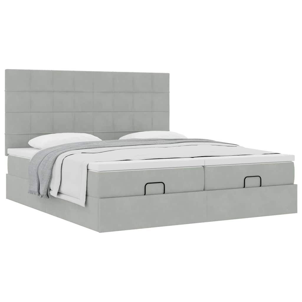 Struttura Letto Pouf con Materassi 160x200 cm in Velluto