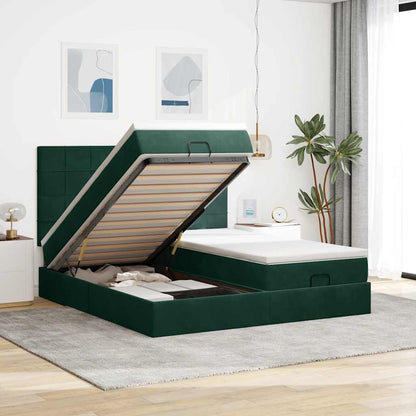Struttura Letto Pouf con Materassi 160x200 cm Velluto