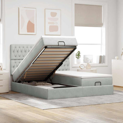Struttura Letto Pouf con Materassi 160x200 cm in Velluto