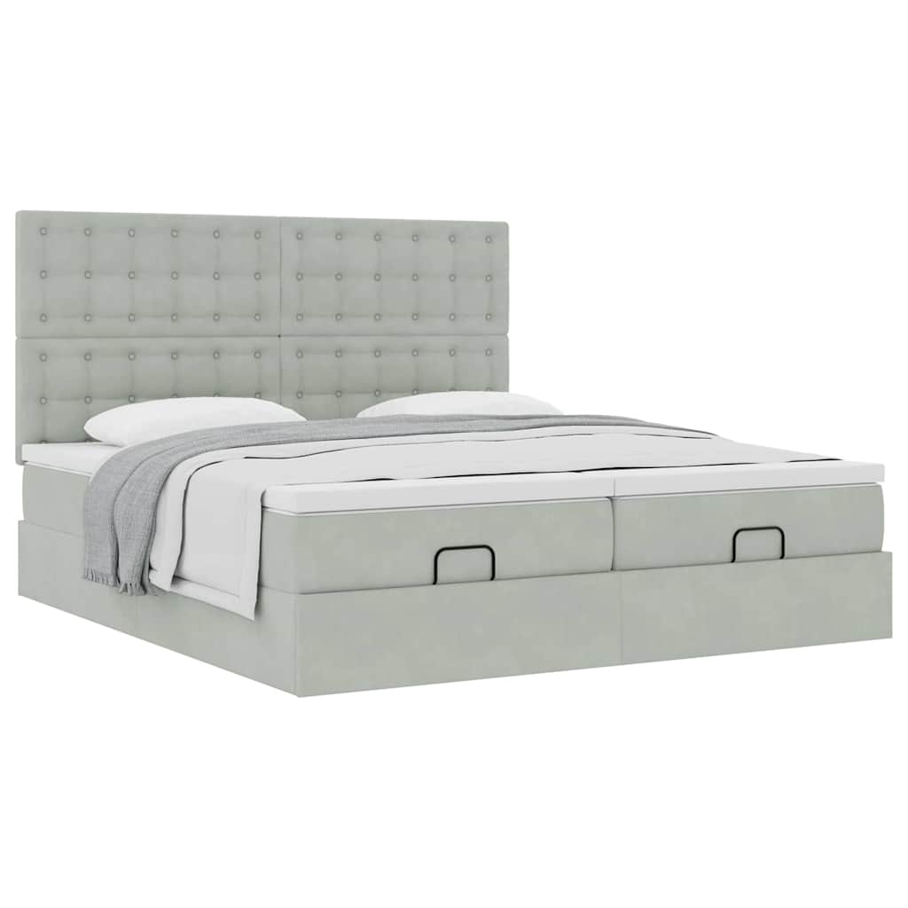 Struttura Letto Pouf con Materassi 160x200 cm in Velluto