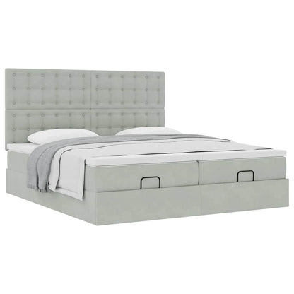 Struttura Letto Pouf con Materassi 160x200 cm in Velluto
